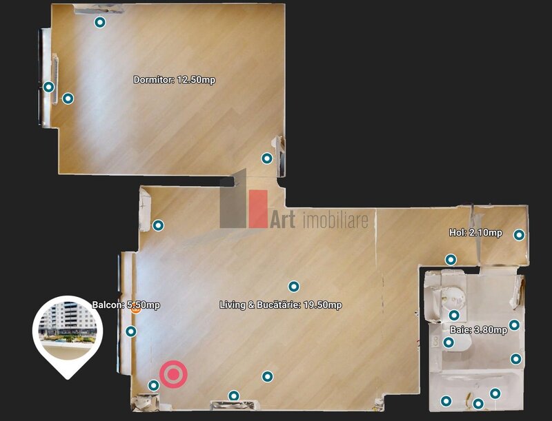 Cortina North, apartament 2 camere mobilat/utilat, comision 0.